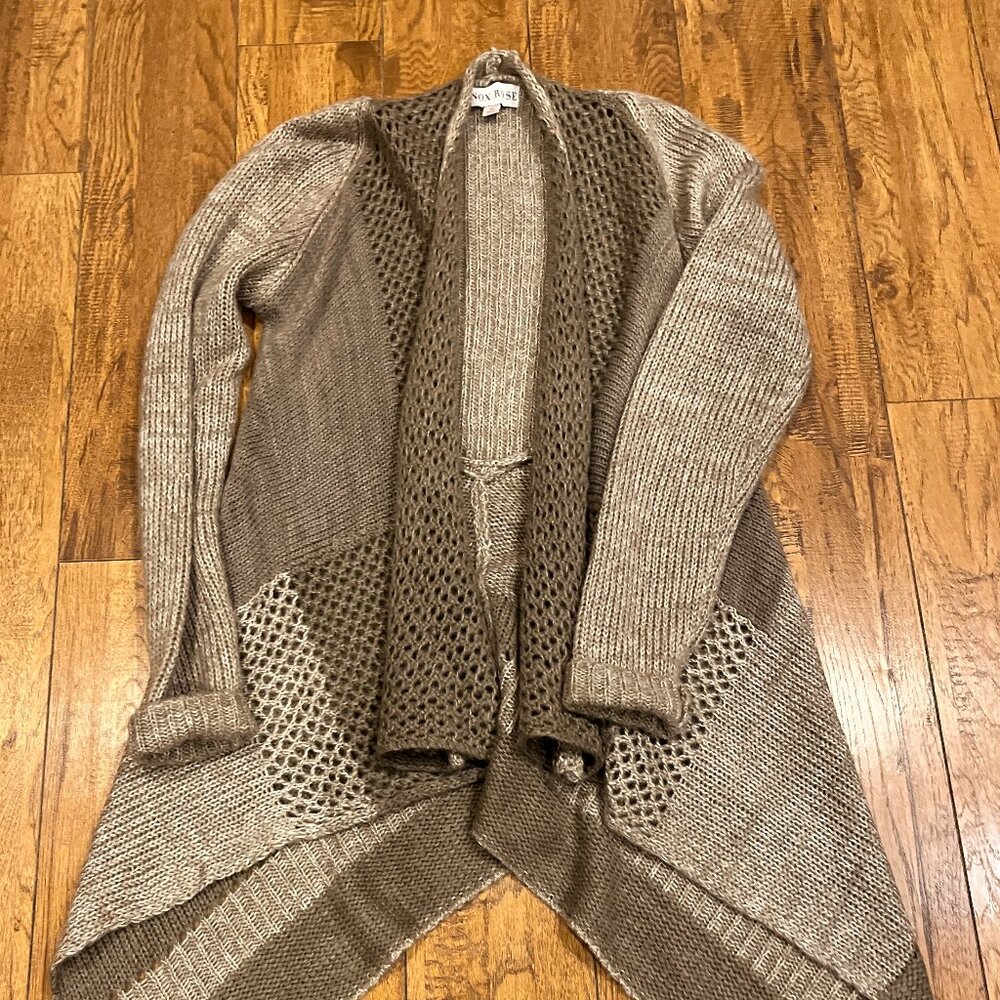 Knox Rose Brown Lagenlook Cardigan Sweater M Classy Chic.